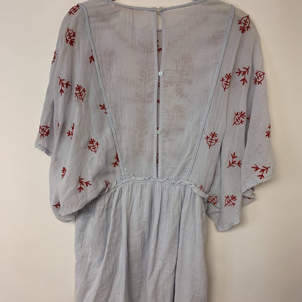 Zara Trafaluo Collection Top Blue & Red Embroidered Bohemian Hippie Womens SZ M - Picture 3 of 9